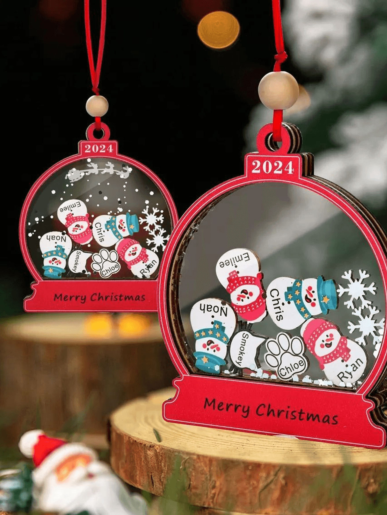 Customized wooden Christmas snowman rocking music doorplate decoration